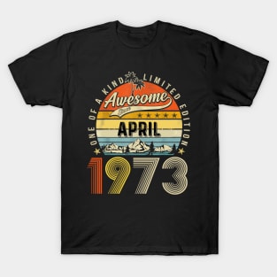 Awesome Since April 1973 Vintage 50th Birthday T-Shirt